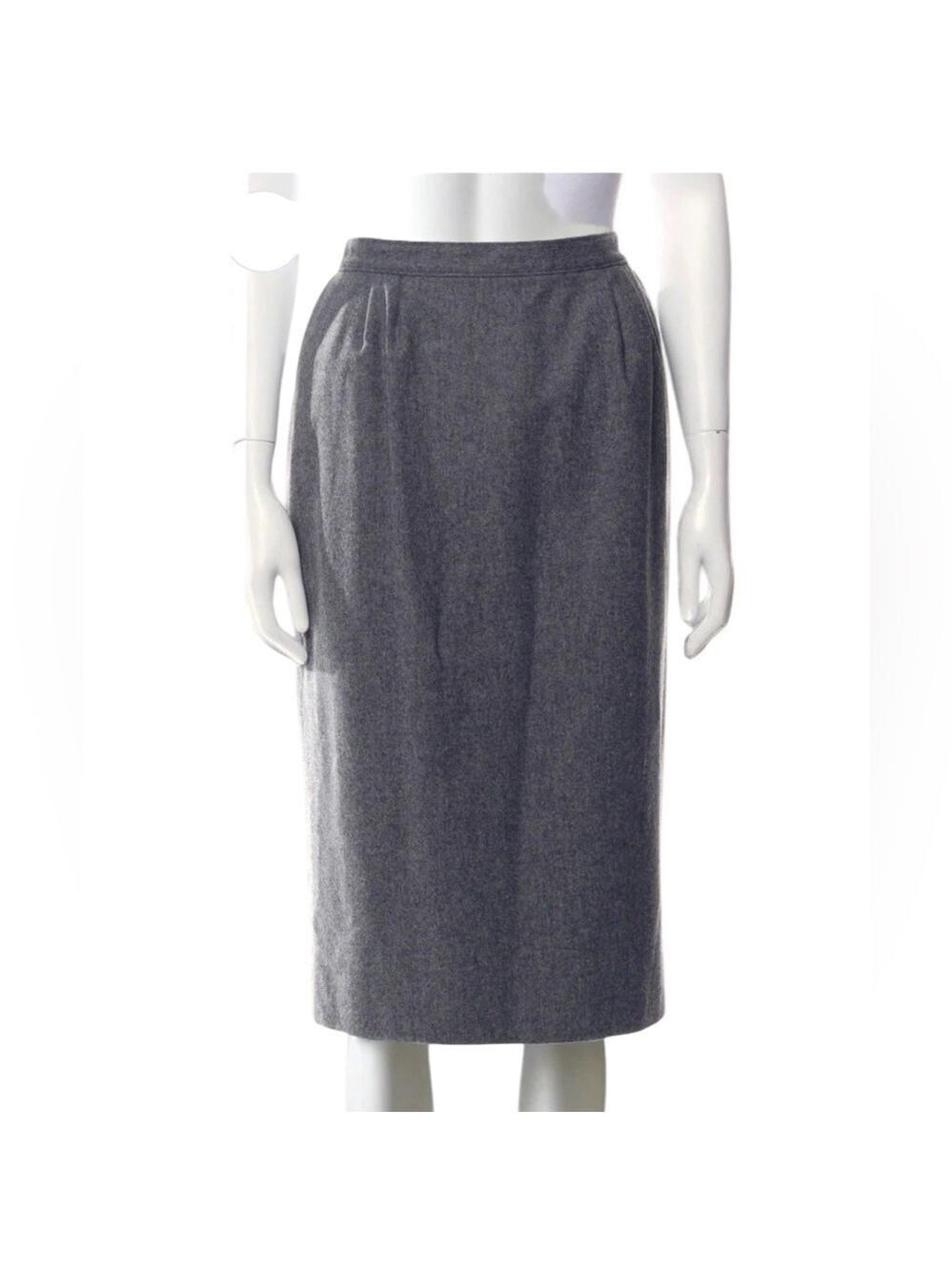 Pendleton Wool Charcoal Gray Long Pencil Skirt Lined Back Zipper Dry Cleaned 14